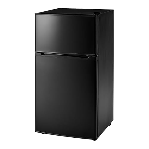 simplus 冷蔵庫 小型 2ドア 90L 家庭用 冷凍庫 一人暮らし オフィス 新生活 2ドア 省エネ 右開き シンプラス SP-90LD2 コンパクト 大容量 シンプル 温度調整可 静音 (2ドア/90L, ブラック)